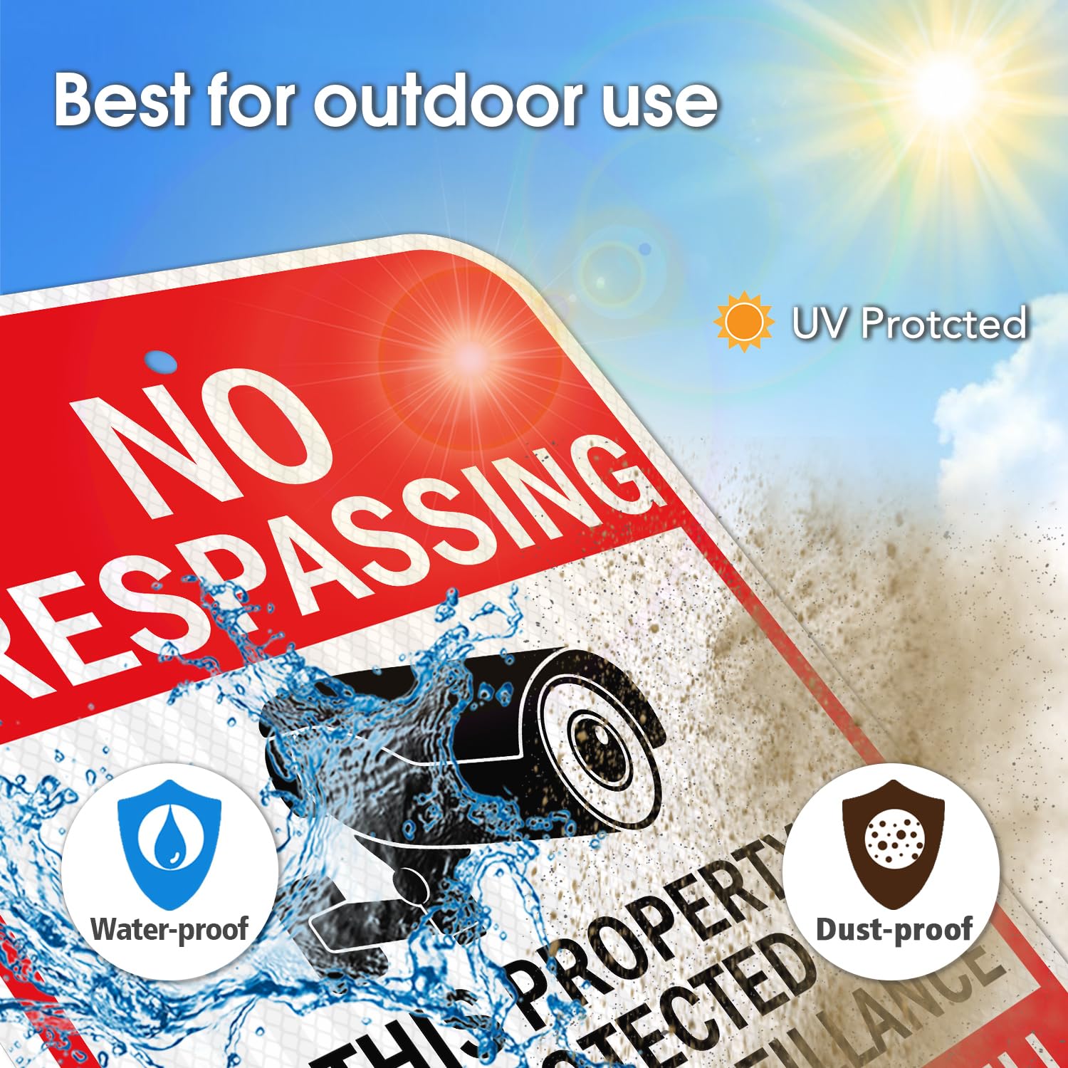 GicnKeuz Reflective Aluminum sign enhances night readability for outdoor areas.