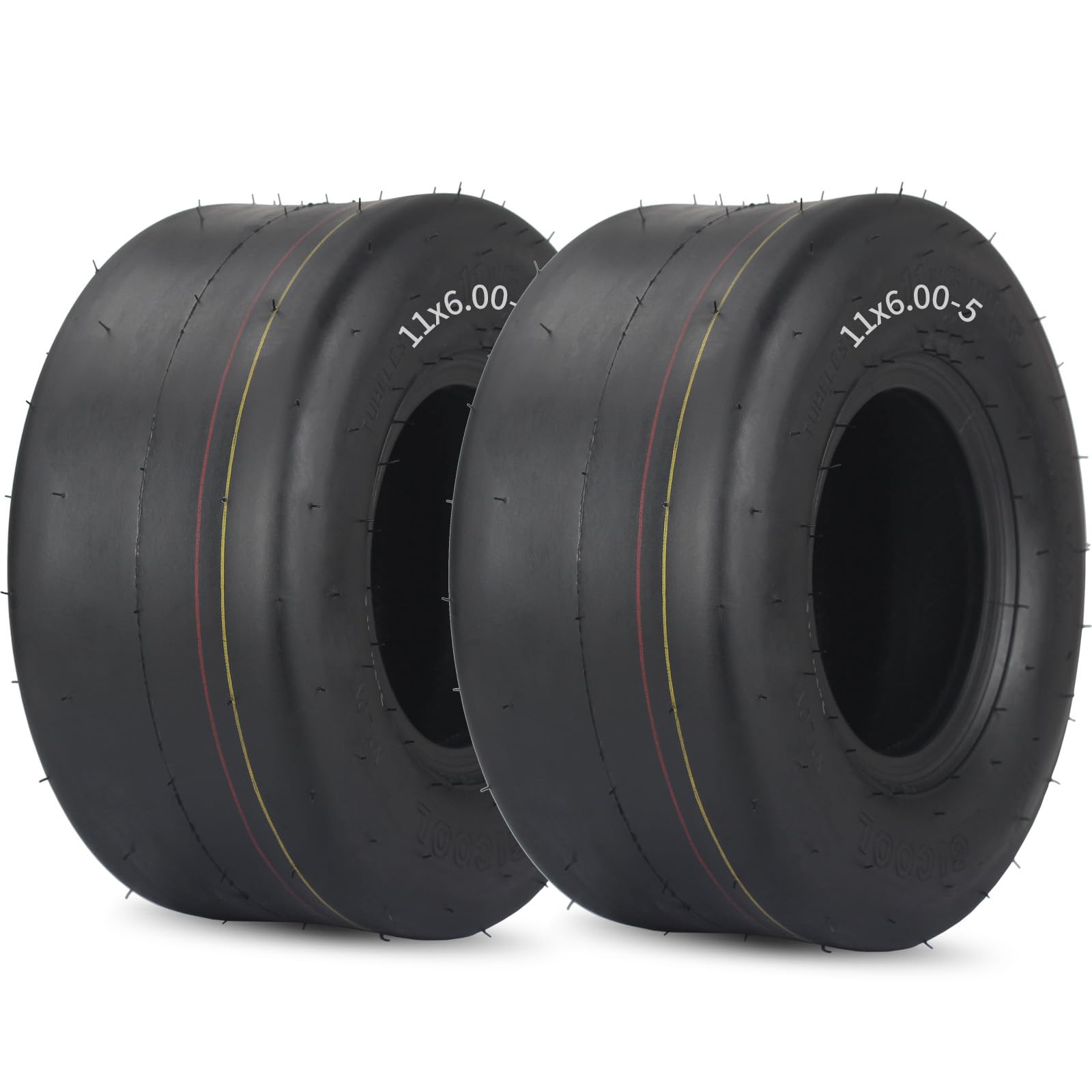 GICOOL 11x6-00-5 tubeless tire side view for smooth mowing