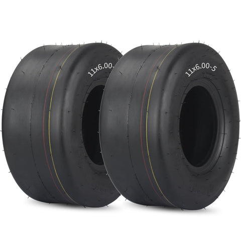 GICOOL 11x6-00-5 tubeless tire side view for smooth mowing