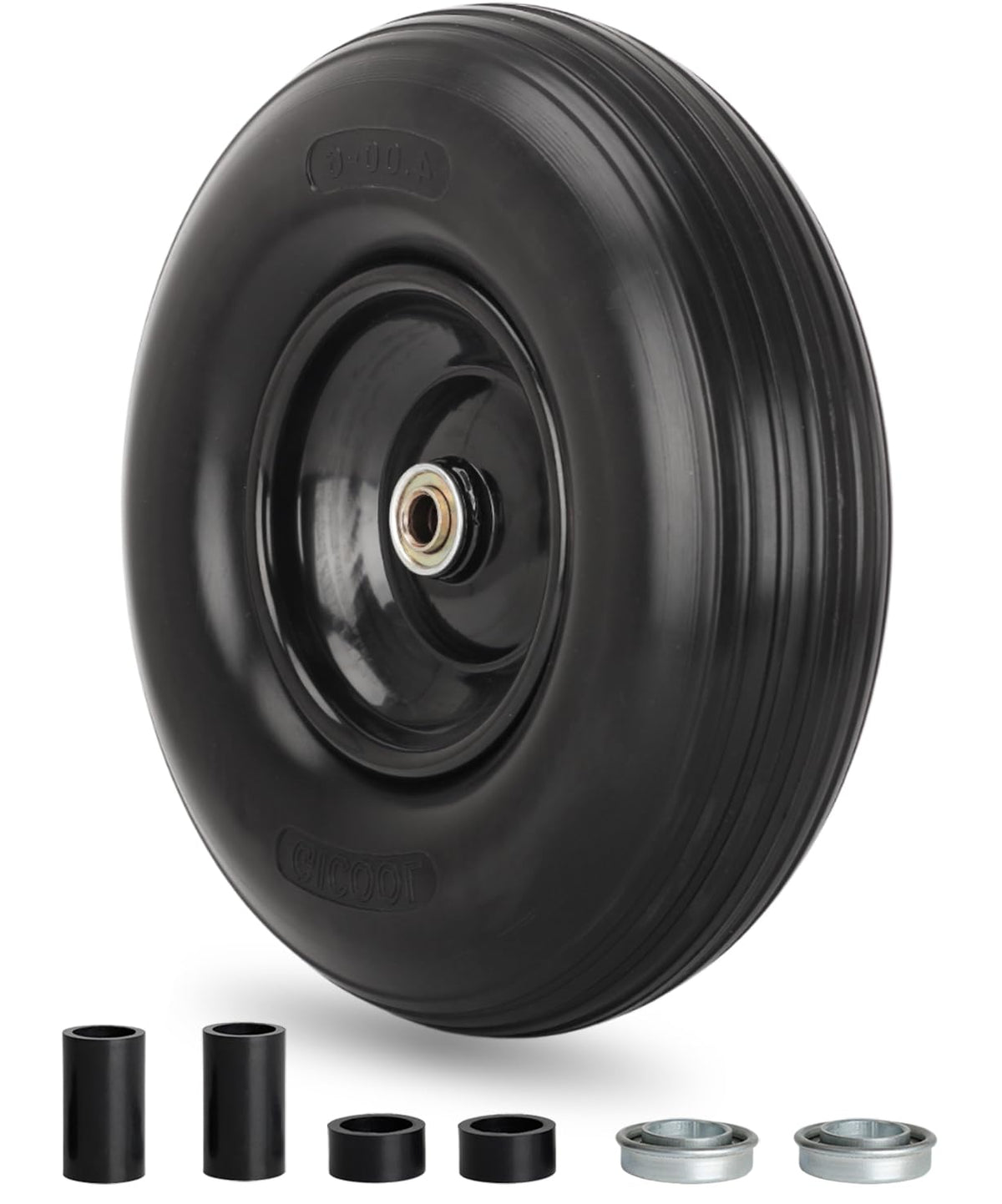 GICOOL 13in wheelbarrow tire with solid design for puncture resistance