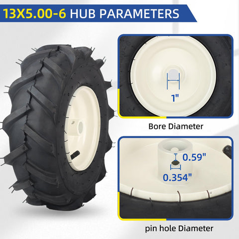 GICOOL right wheel featuring heavy-duty tread for efficient tilling.