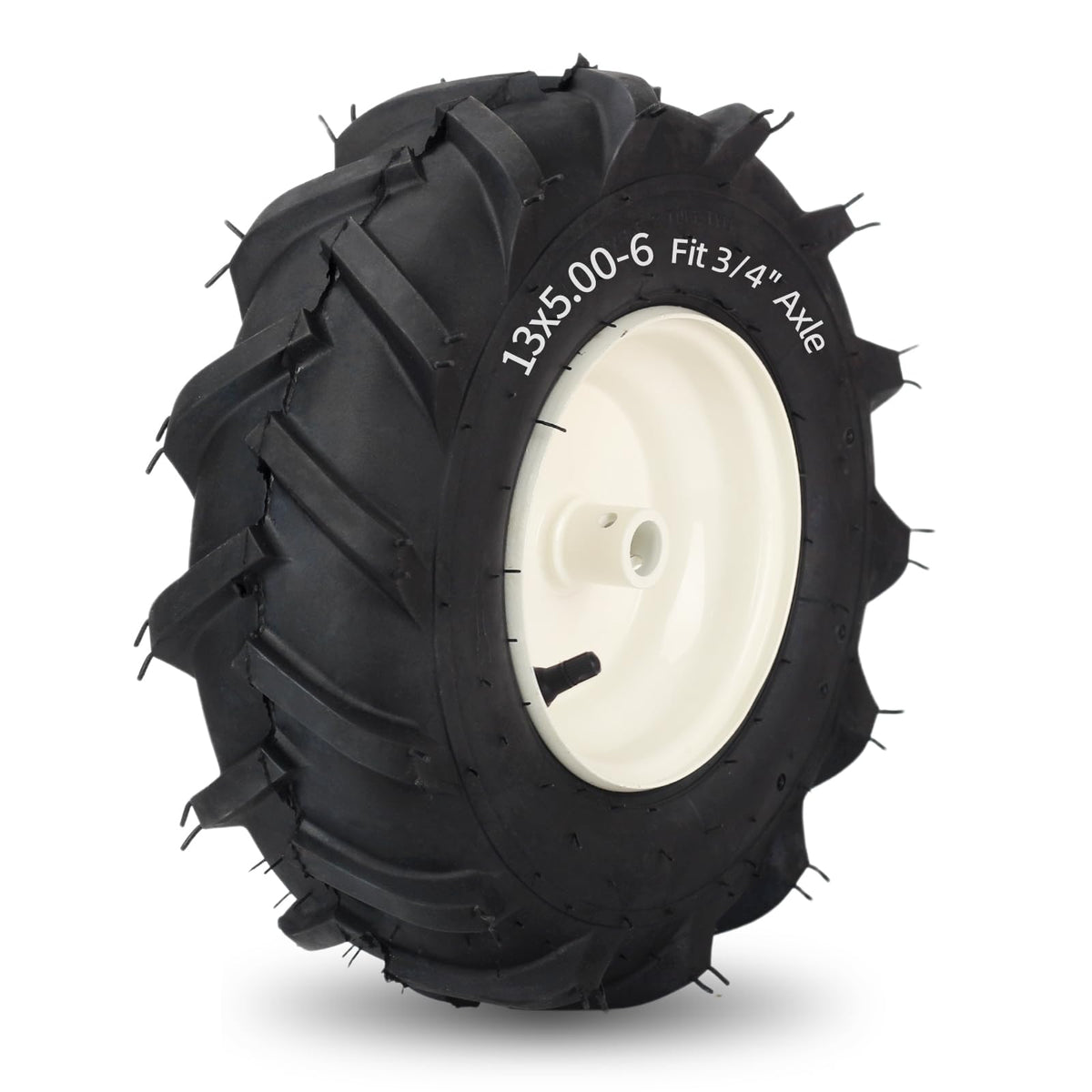 GICOOL 13x5-6 tiller tire side view highlighting rugged exterior for outdoor tasks
