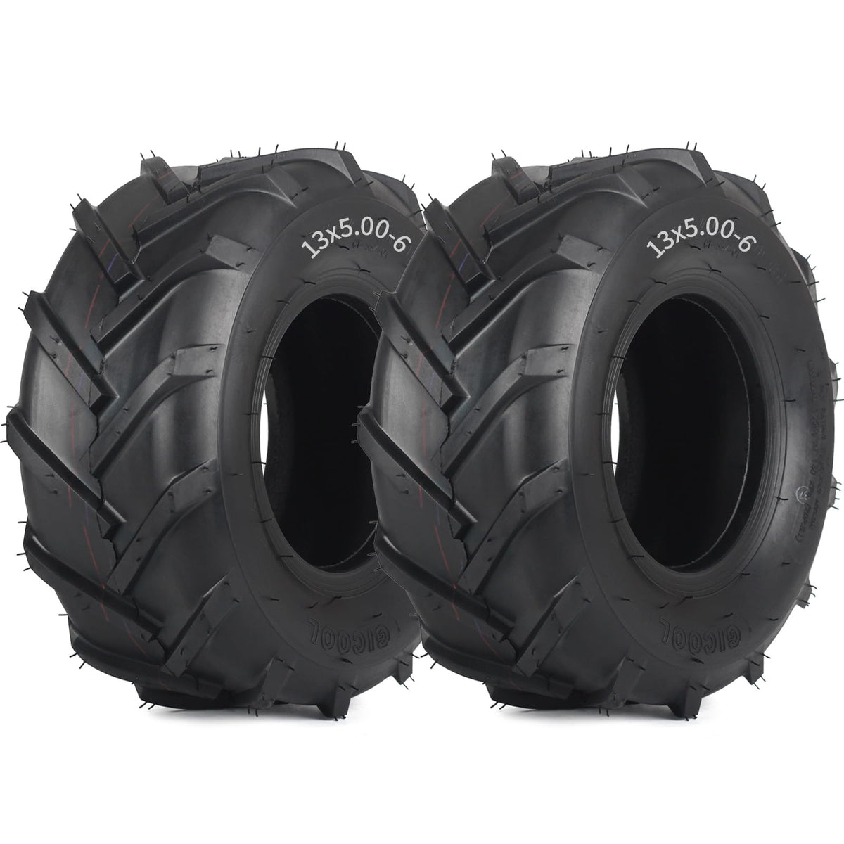 GICOOL 13x5-6 tubeless tiler tire sidewall for lawn-friendly use.