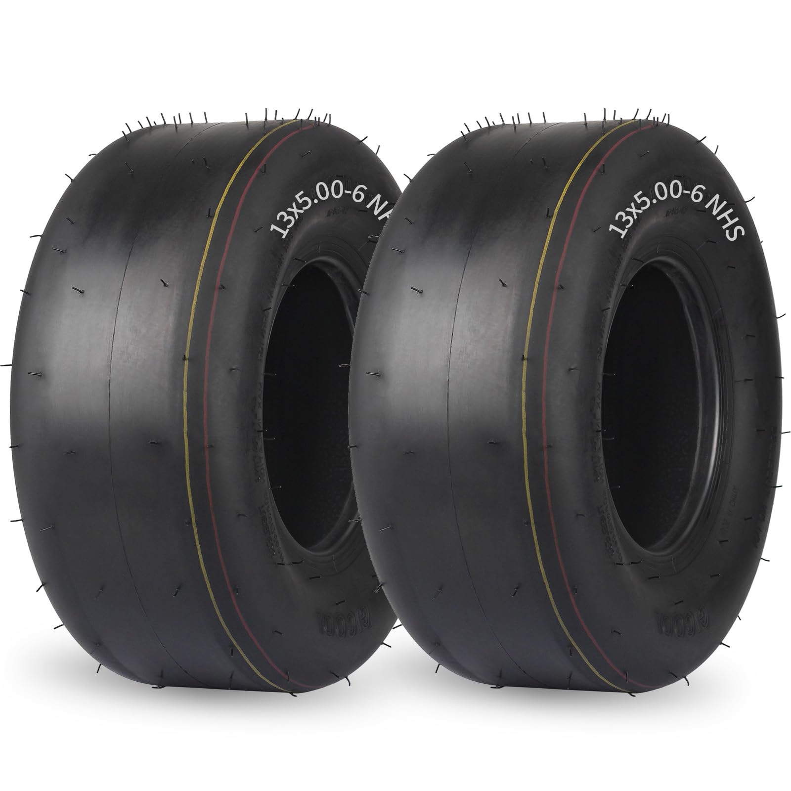 GICOOL 13x5-6 tubeless tire close-up for durable mowing.