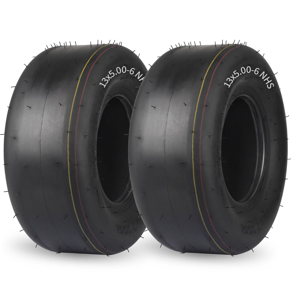 GICOOL 13x5-6 tubeless tire close-up for durable mowing.