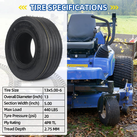 GICOOL 13x5.00-6 four-ply construction detail for longevity and wear resistance.