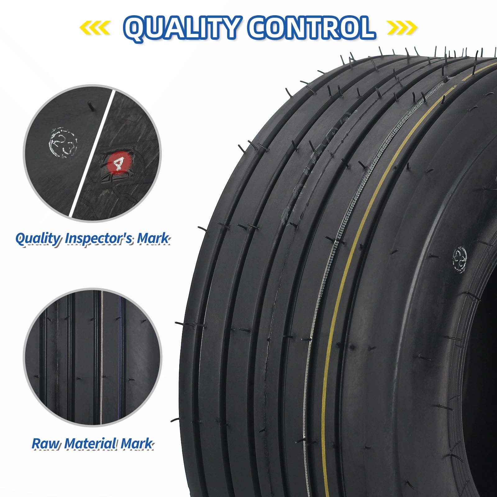 GICOOL 13x5.00-6 tread pattern close-up for balanced grip and turf care.