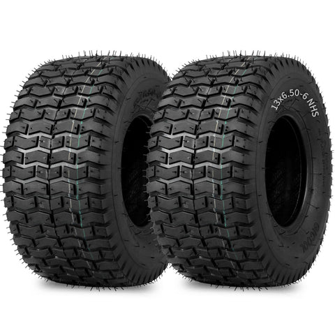 GICOOL 13x6.50-6 tubeless tire side view ideal for riding lawn mowers.