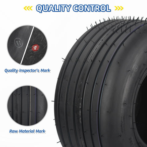 GICOOL 13x6.50-6 tire tread detail showing straight rib pattern for lawn grip