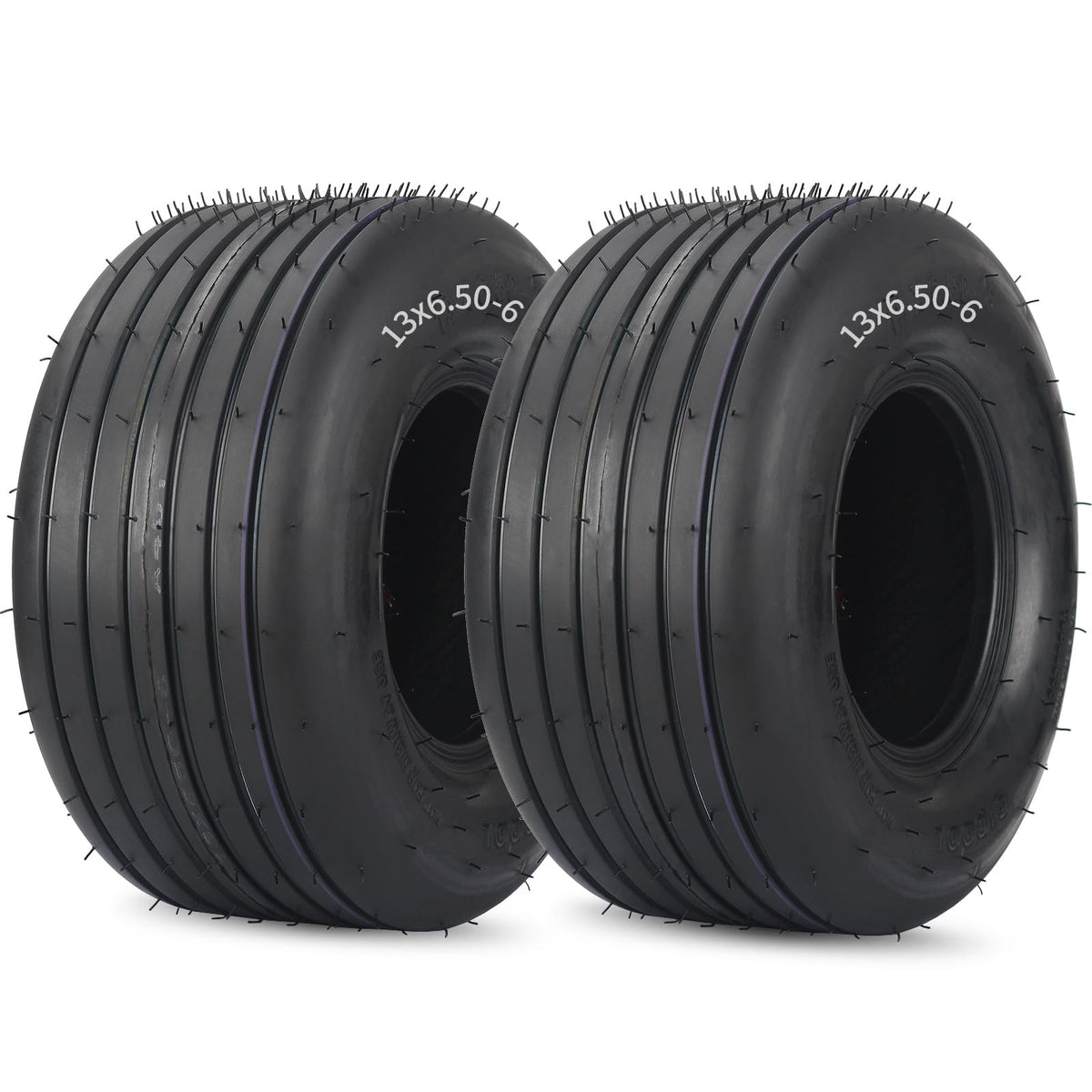 GICOOL 13x6.50-6 tubeless tire side view for stable lawn mowing