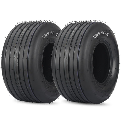 GICOOL 13x6.50-6 tubeless tire side view for stable lawn mowing