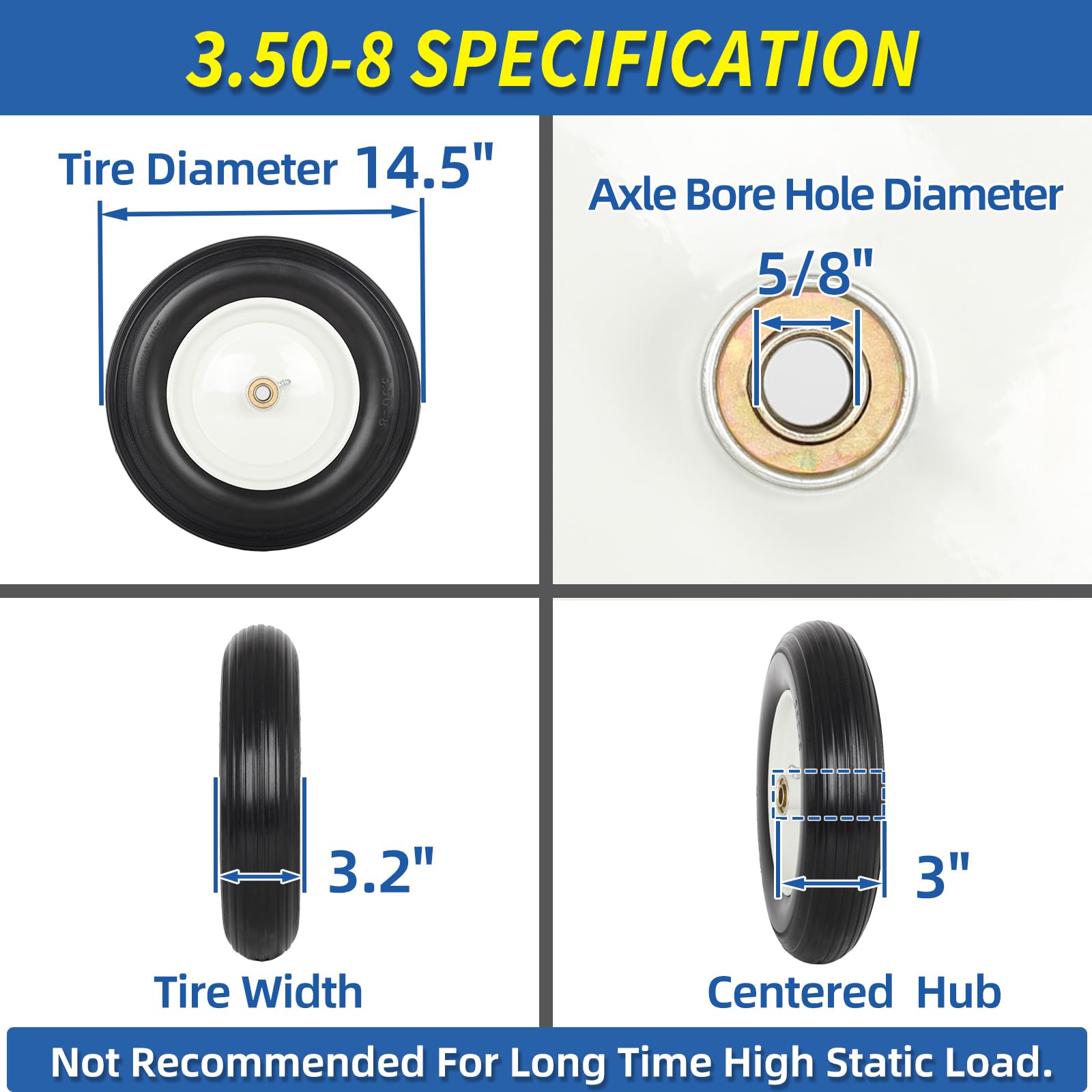 GICOOL flat-free tire on wheelbarrow ready for outdoor projects
