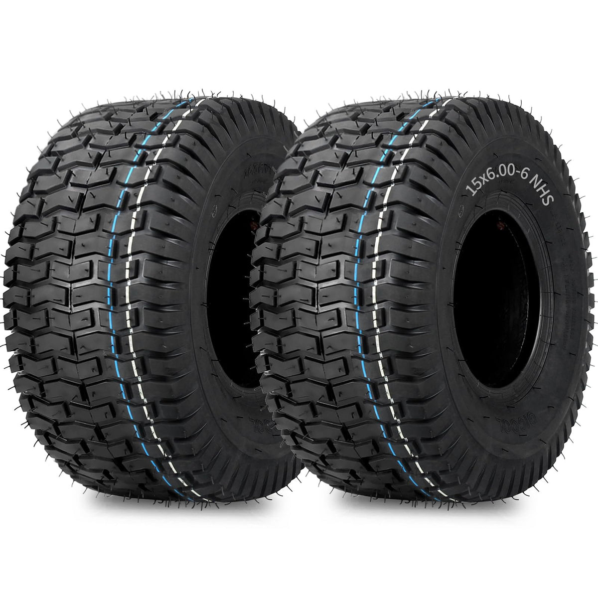 GICOOL 15x6-00-6 tubeless lawn mower tire front view for reliable mowing