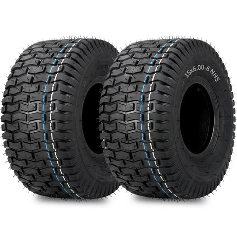 GICOOL 15x6-00-6 tubeless lawn mower tire front view for reliable mowing