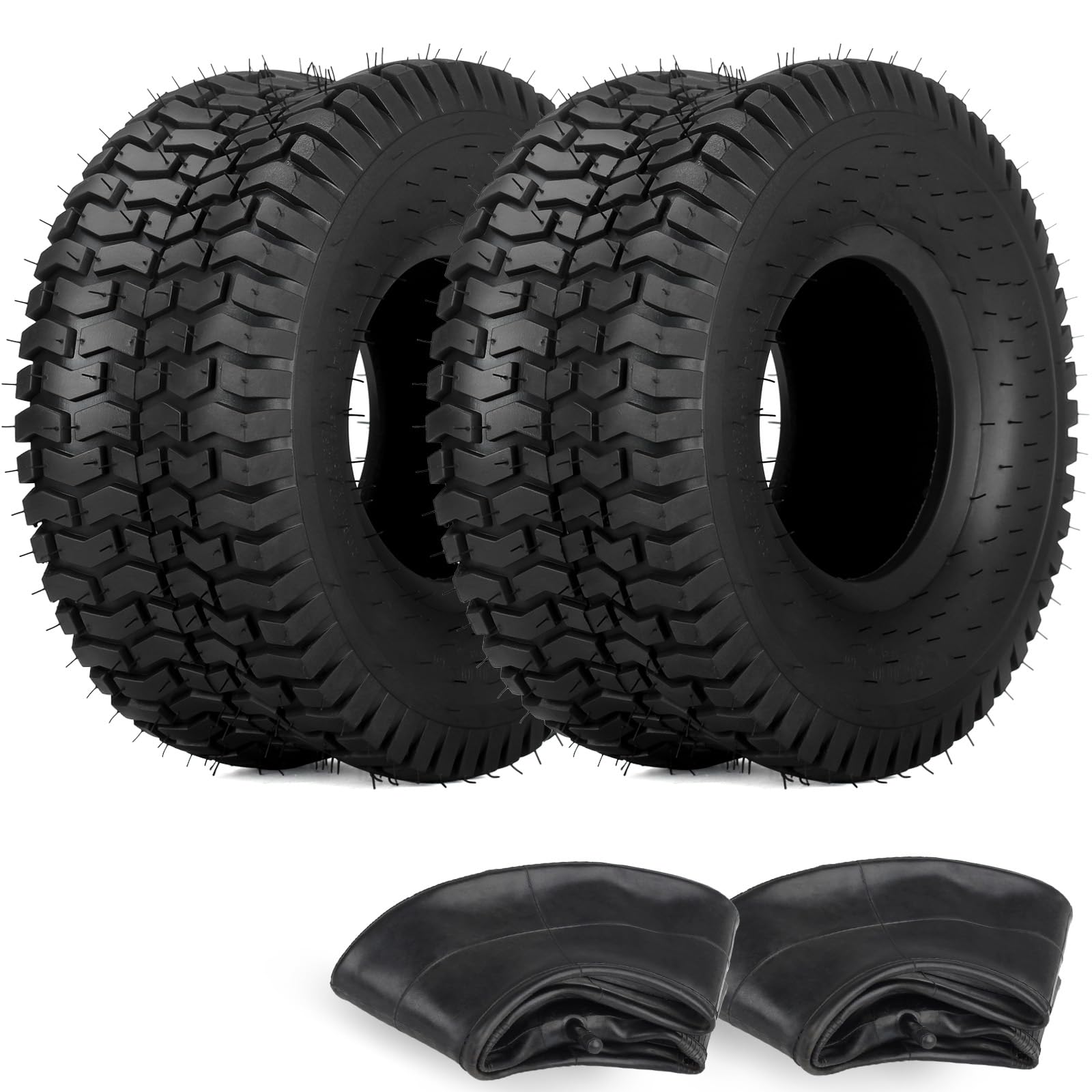 GICOOL 15x6-00-6 tire front wheel shown for riding mowers and easy mounting.