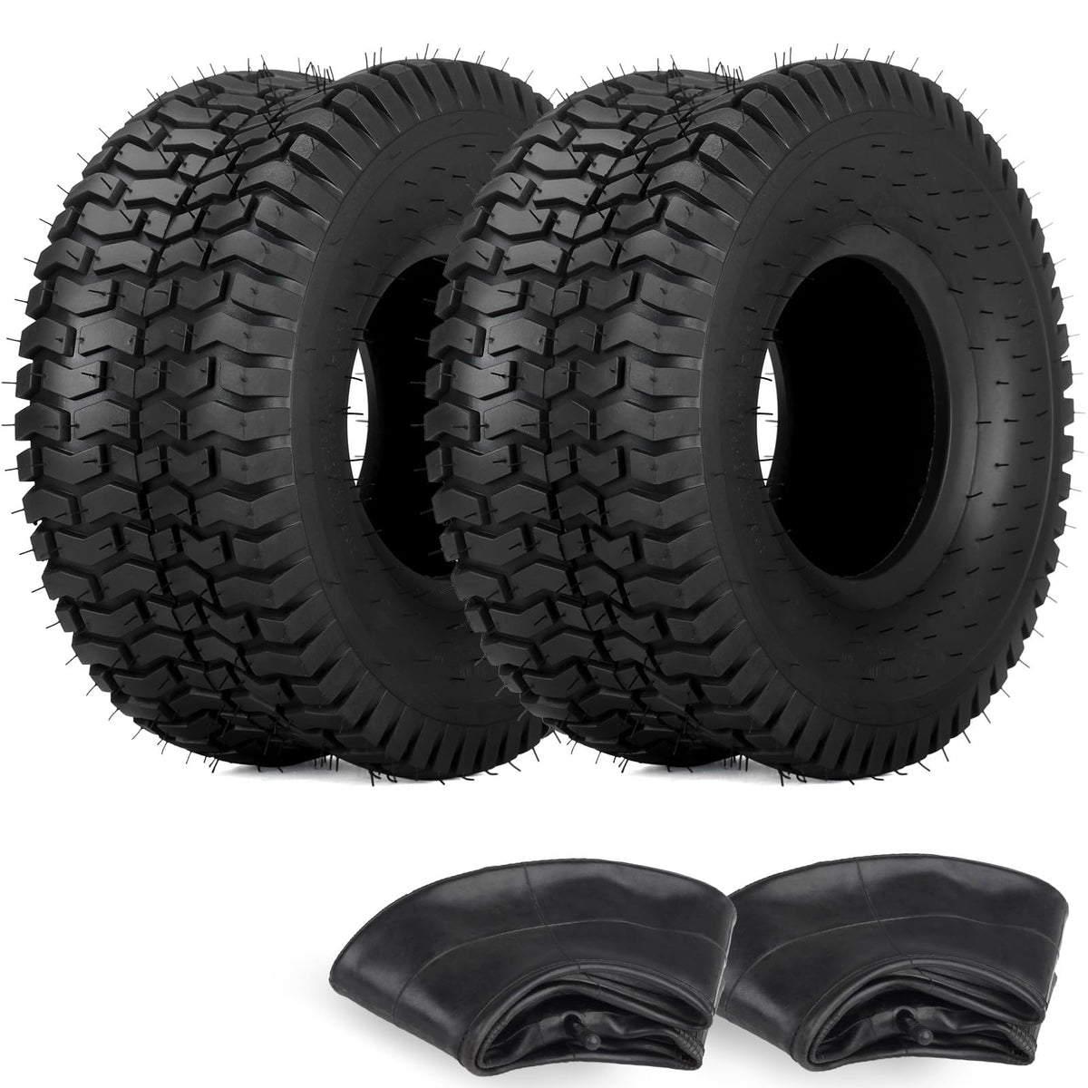 GICOOL 15x6-00-6 tire front wheel shown for riding mowers and easy mounting.