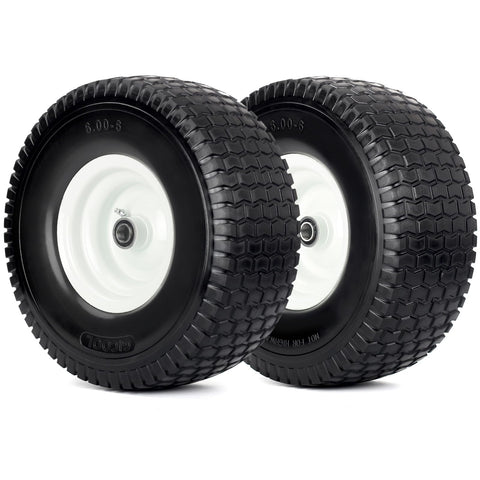 GICOOL 15x6-6 flat-free tire side view, maintenance-free rolling for lawn mowers