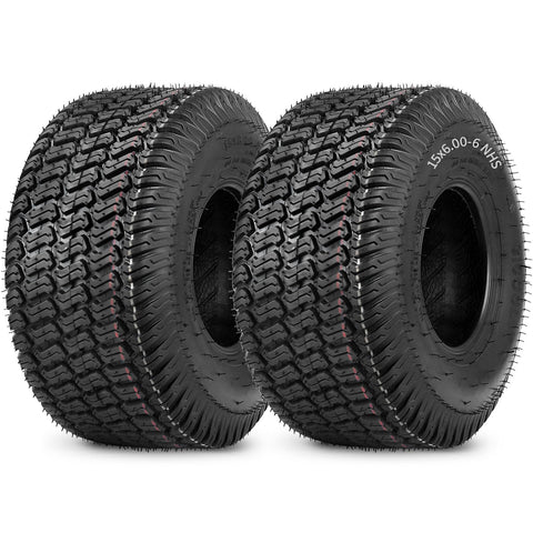 GICOOL 15x6-6 tubeless lawn tire front view for stable mower performance