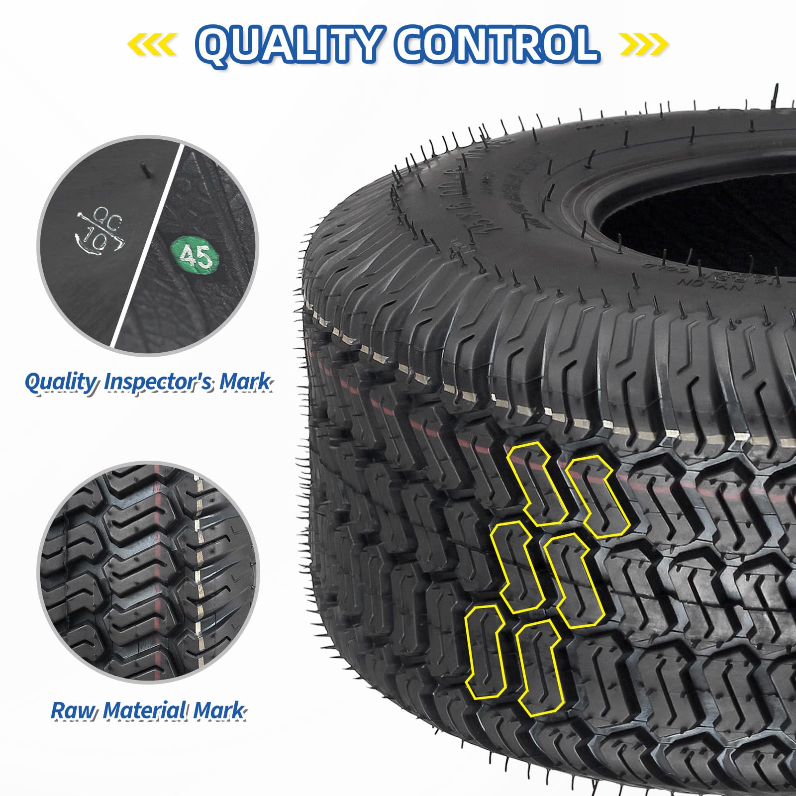 GICOOL 15x6-6 turf S pattern tread reduces turf damage while gripping grass
