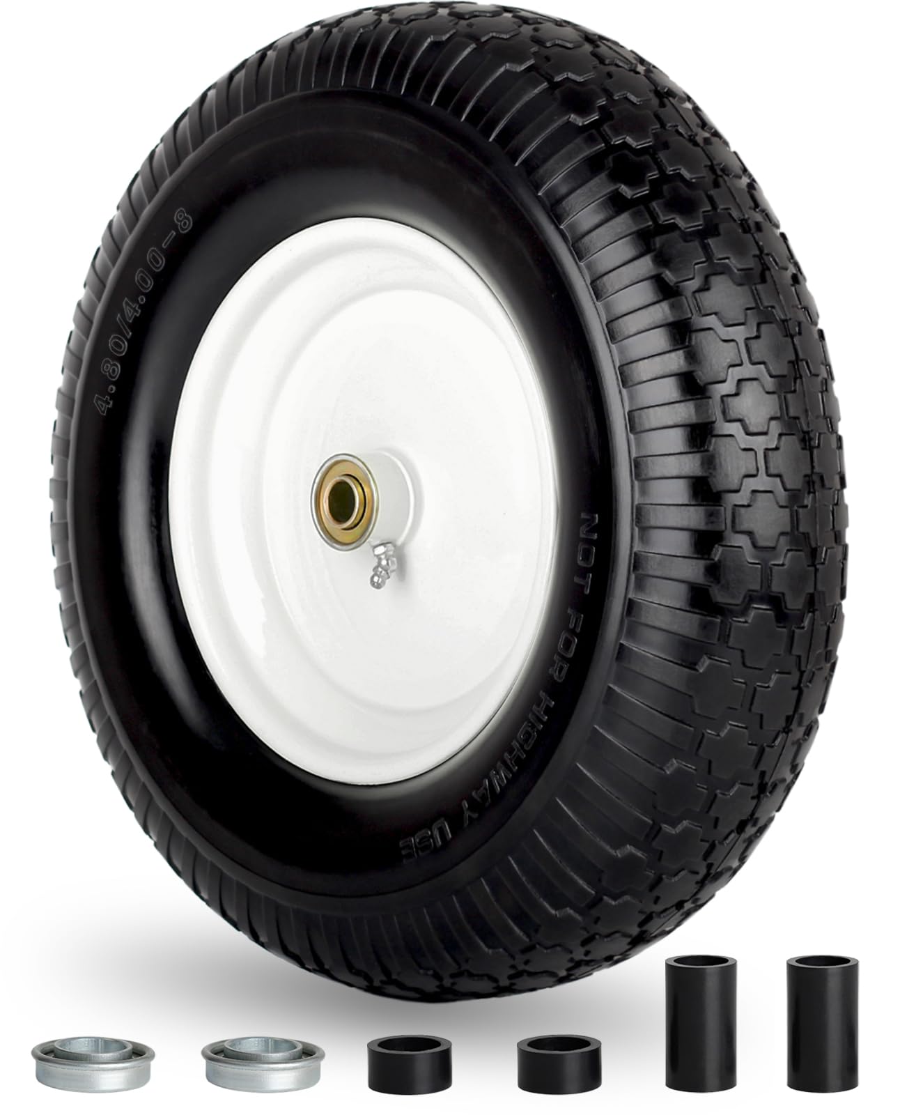 GICOOL 16-inch flat-free tire front view for maintenance carts with puncture-free performance