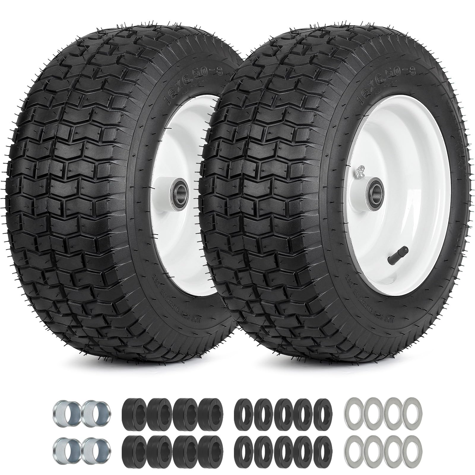 GICOOL 16x6.50-8 tire and wheel set for stable lawn mowing