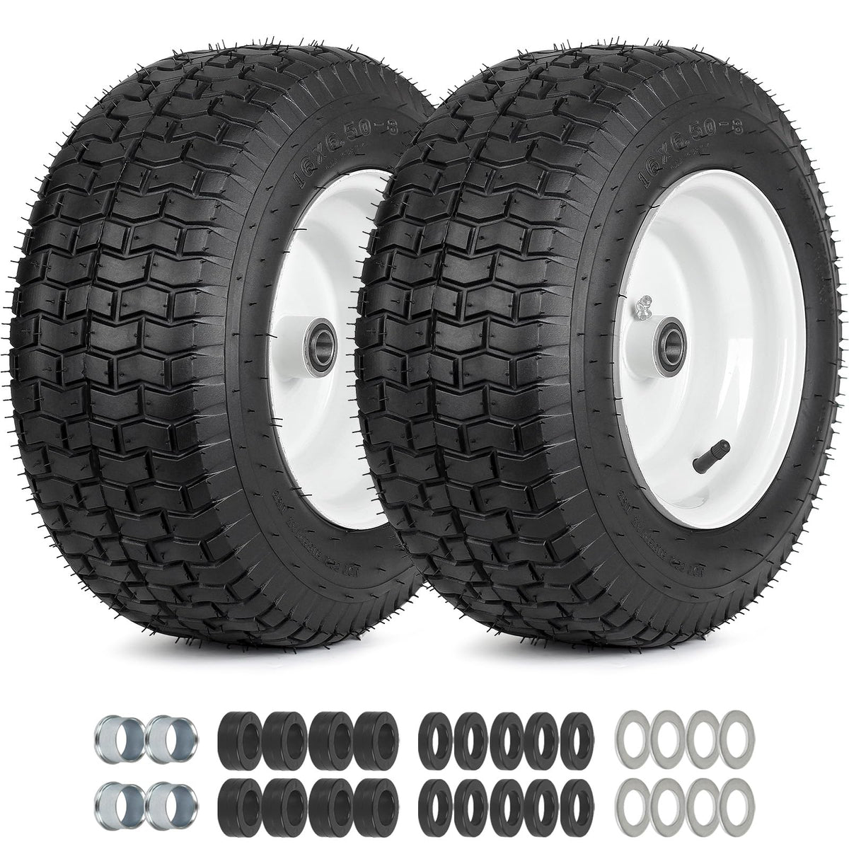 GICOOL 16x6.50-8 tire and wheel set for stable lawn mowing