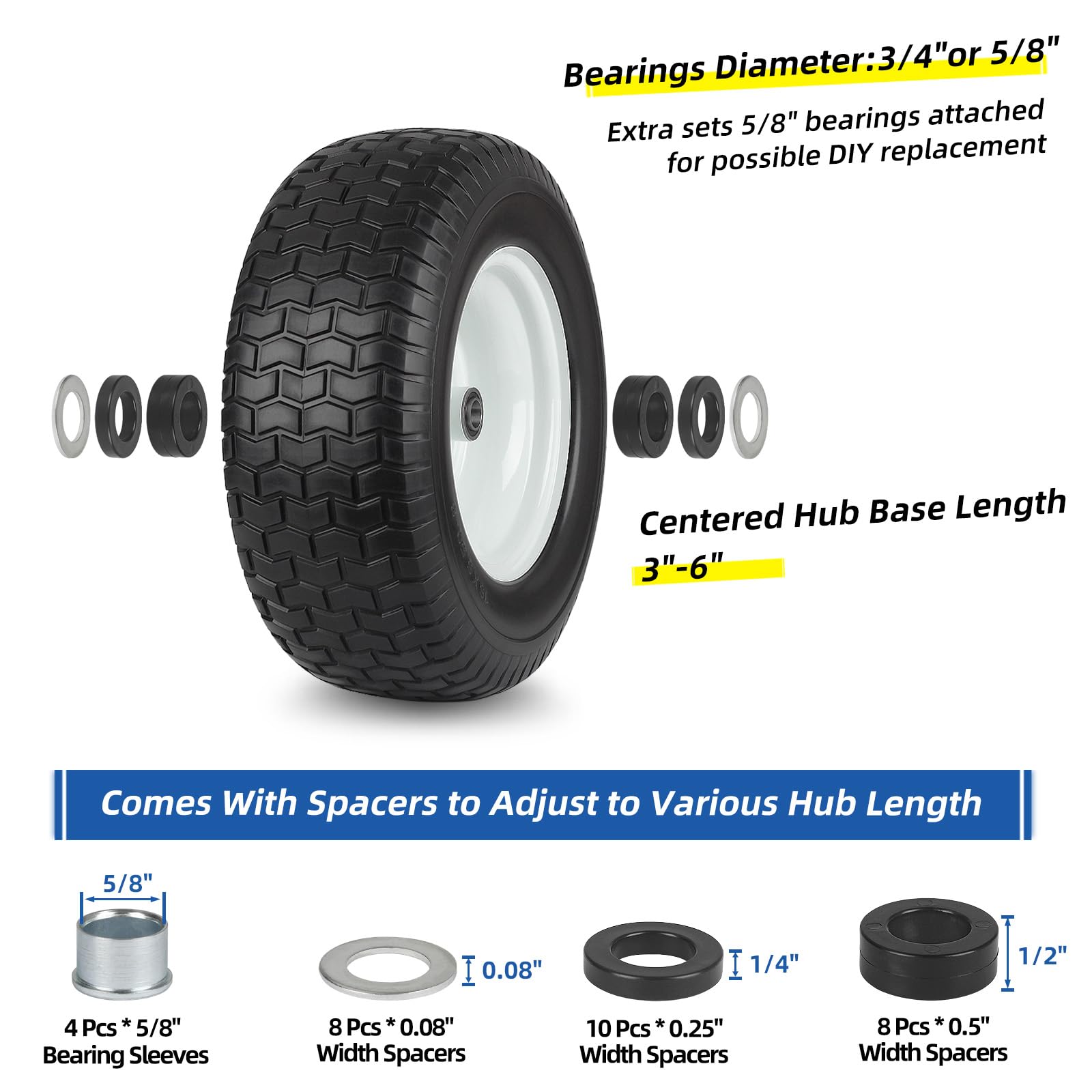 GICOOL puncture-proof tire on a lawn tractor reduces flat risk.
