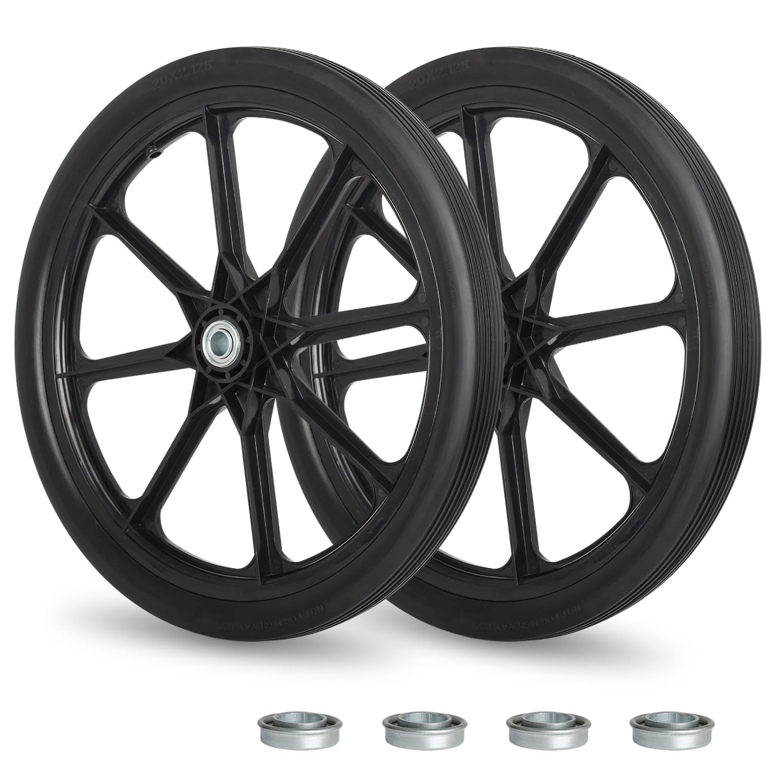 GICOOL 20in flat-free tire in polyurethane for durable outdoor use.