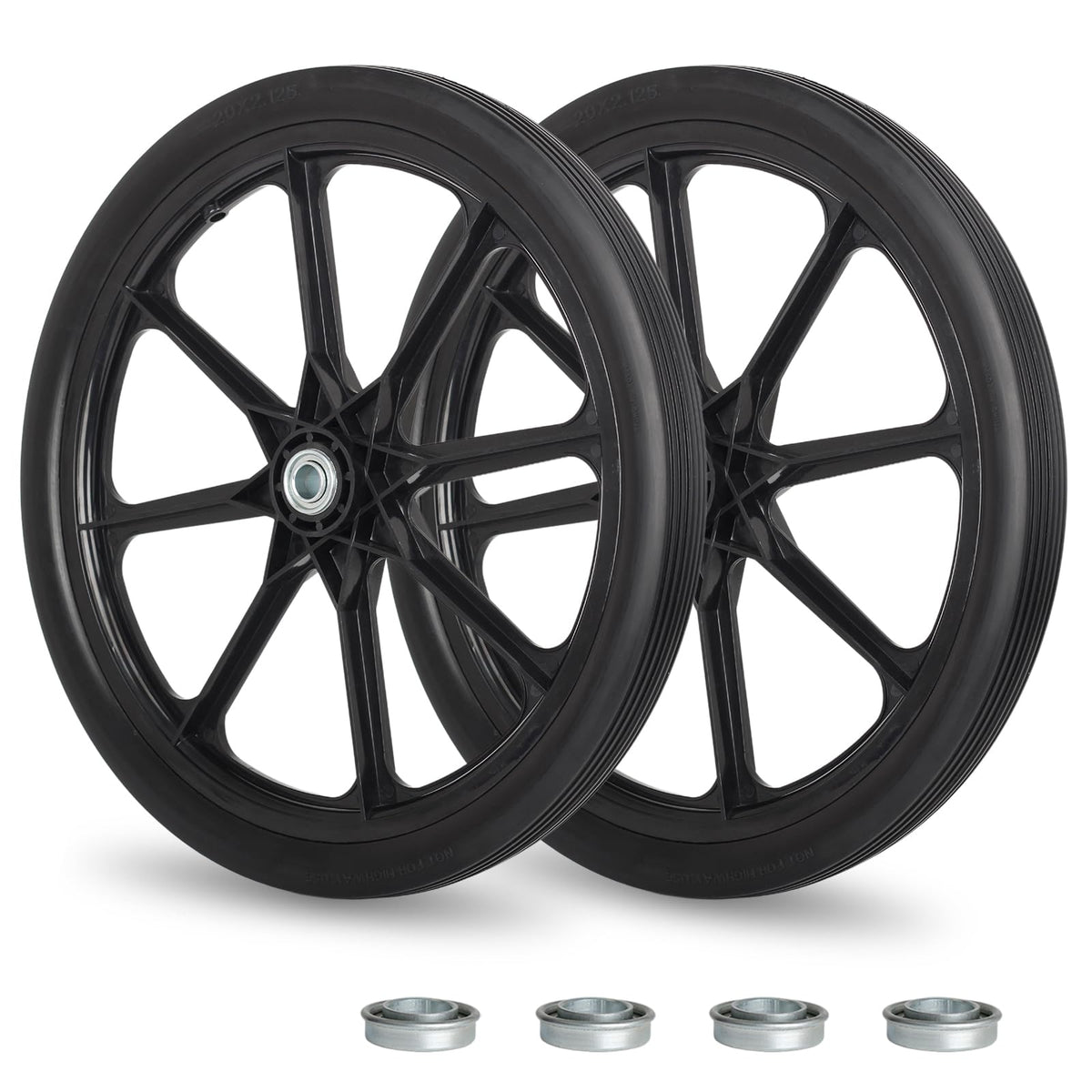 GICOOL 20in flat-free tire in polyurethane for durable outdoor use.