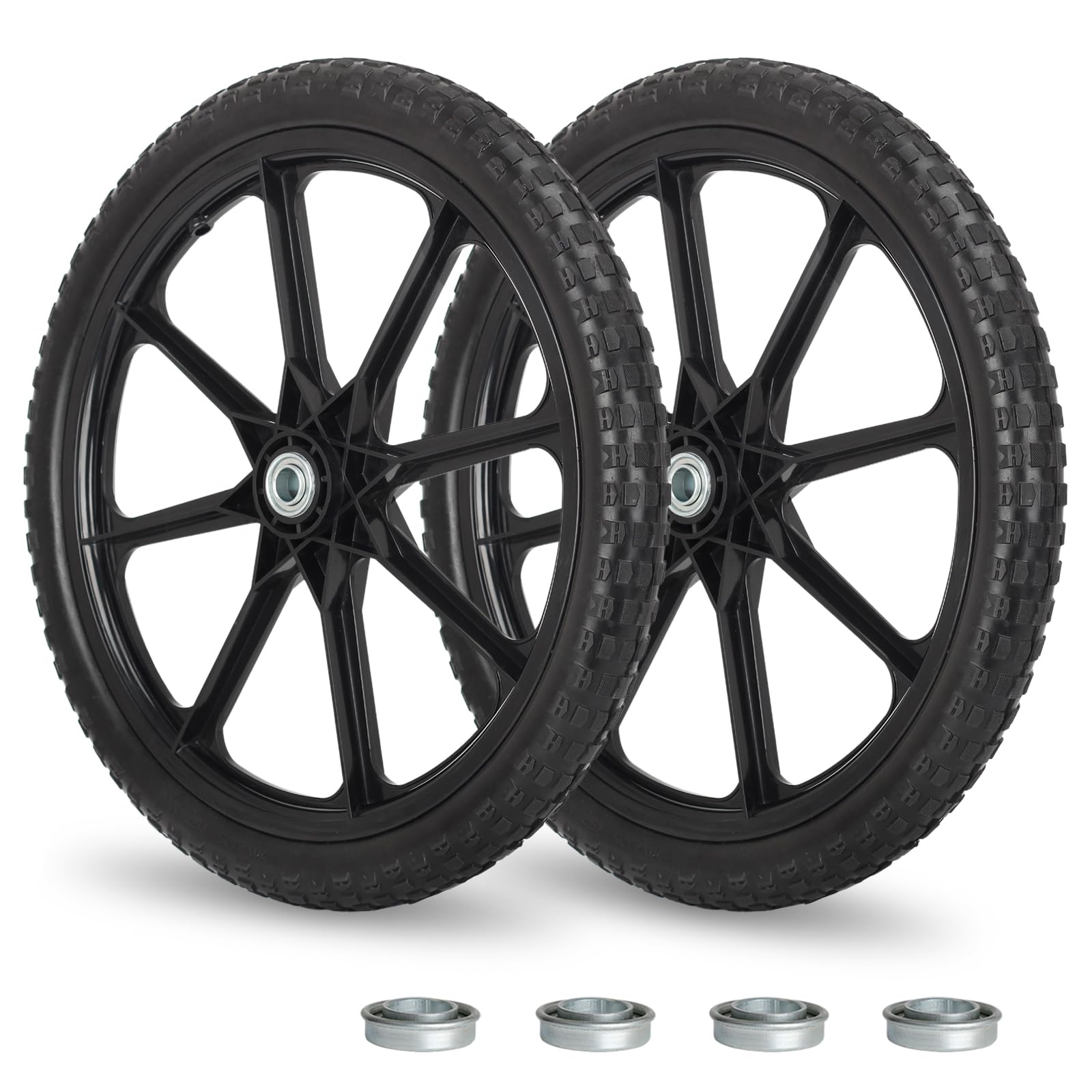 GICOOL 20x2 flat-free tire side view emphasizes durable replacement for garden carts.