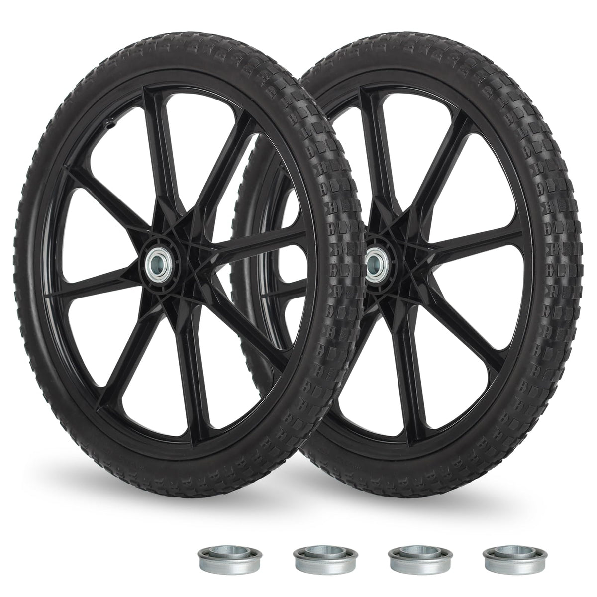 GICOOL 20x2 flat-free tire side view emphasizes durable replacement for garden carts.