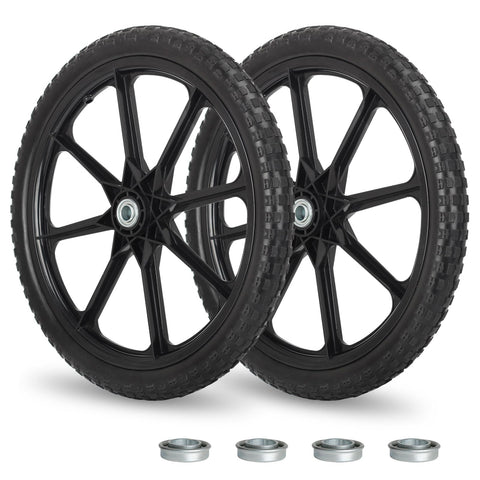 GICOOL 20x2 flat-free tire side view emphasizes durable replacement for garden carts.