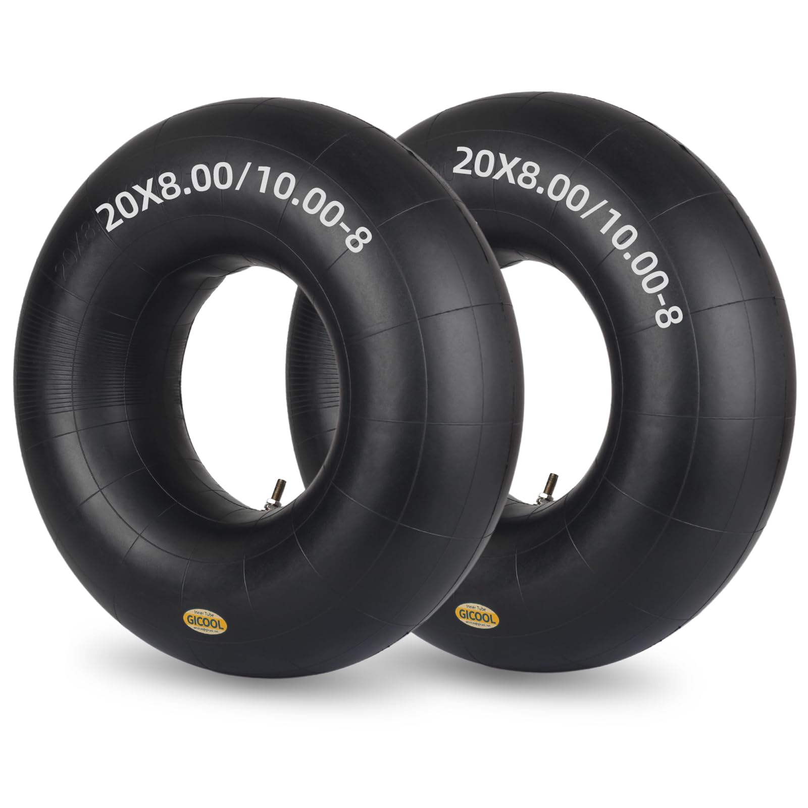 GICOOL 20x8-8 inner tube with TR4 valve for quick lawn mower tire replacement.