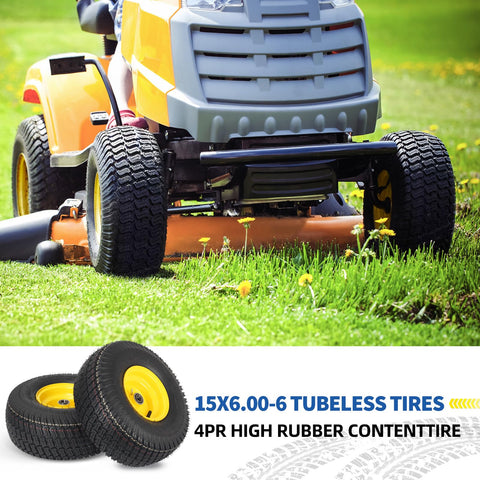 GICOOL 4-ply lawn tire tread delivers durable grip with minimal lawn damage.