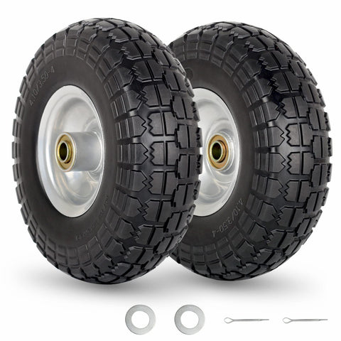 GICOOL 410-350-4 flat-free tire, 10 inch diameter, ideal cart replacement.