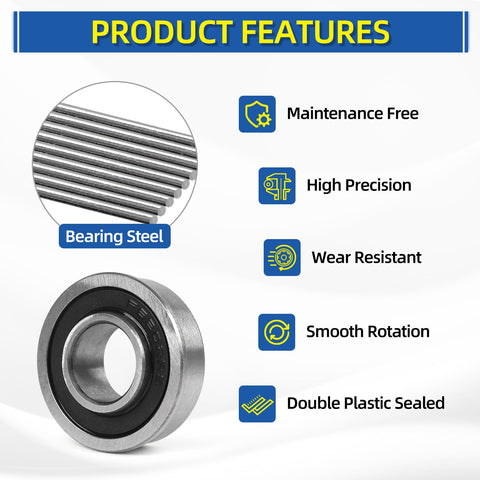 GICOOL 5/8 bore flanged bearing dimension label for precise hub fit