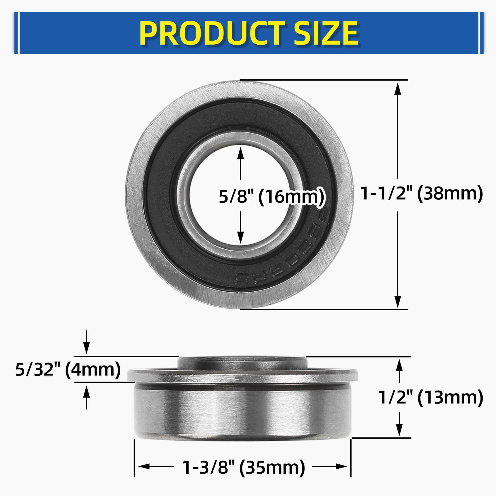 GICOOL 5/8 bore flanged bearing seal close-up, dust and moisture resistant