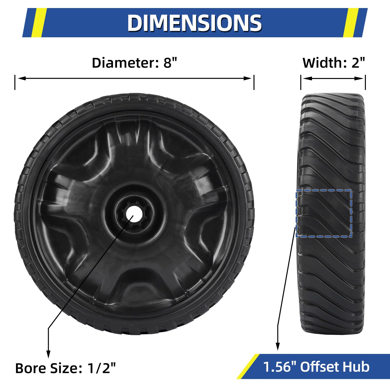GICOOL wheel for Troy-Bilt compatibility improves lawn mower maneuverability