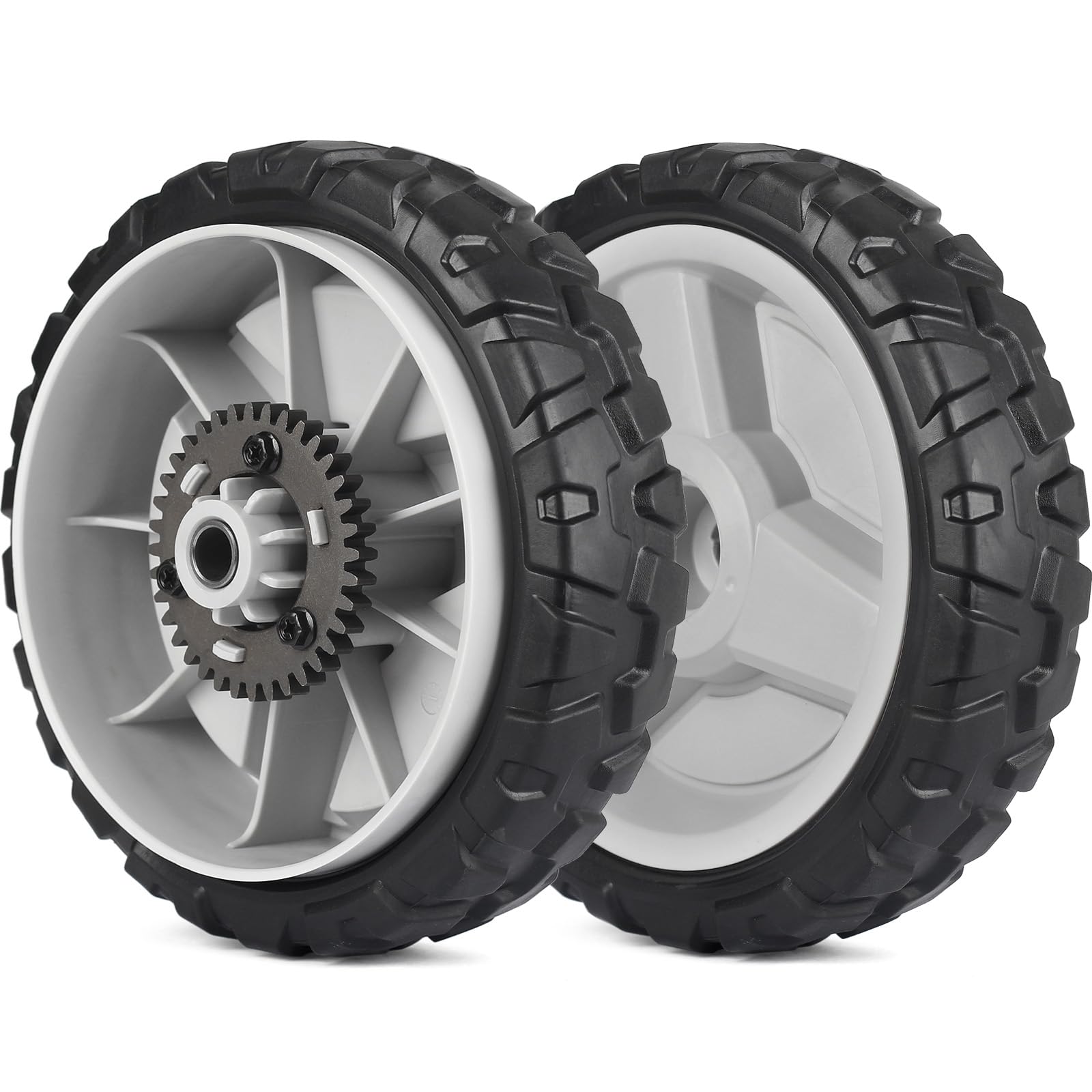 GICOOL 8-inch lawn mower wheel, front view for stable traction.