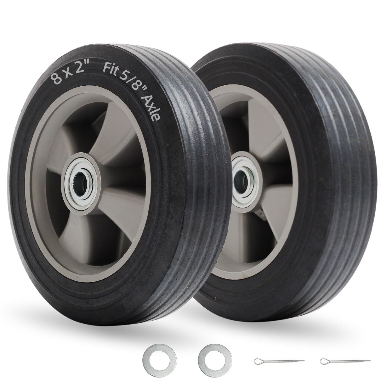 GICOOL 8x2 flat-free tire for replacement on hand trucks and dollies.