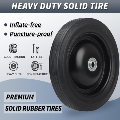 GICOOL black flat-free solid rubber tire ready for use.