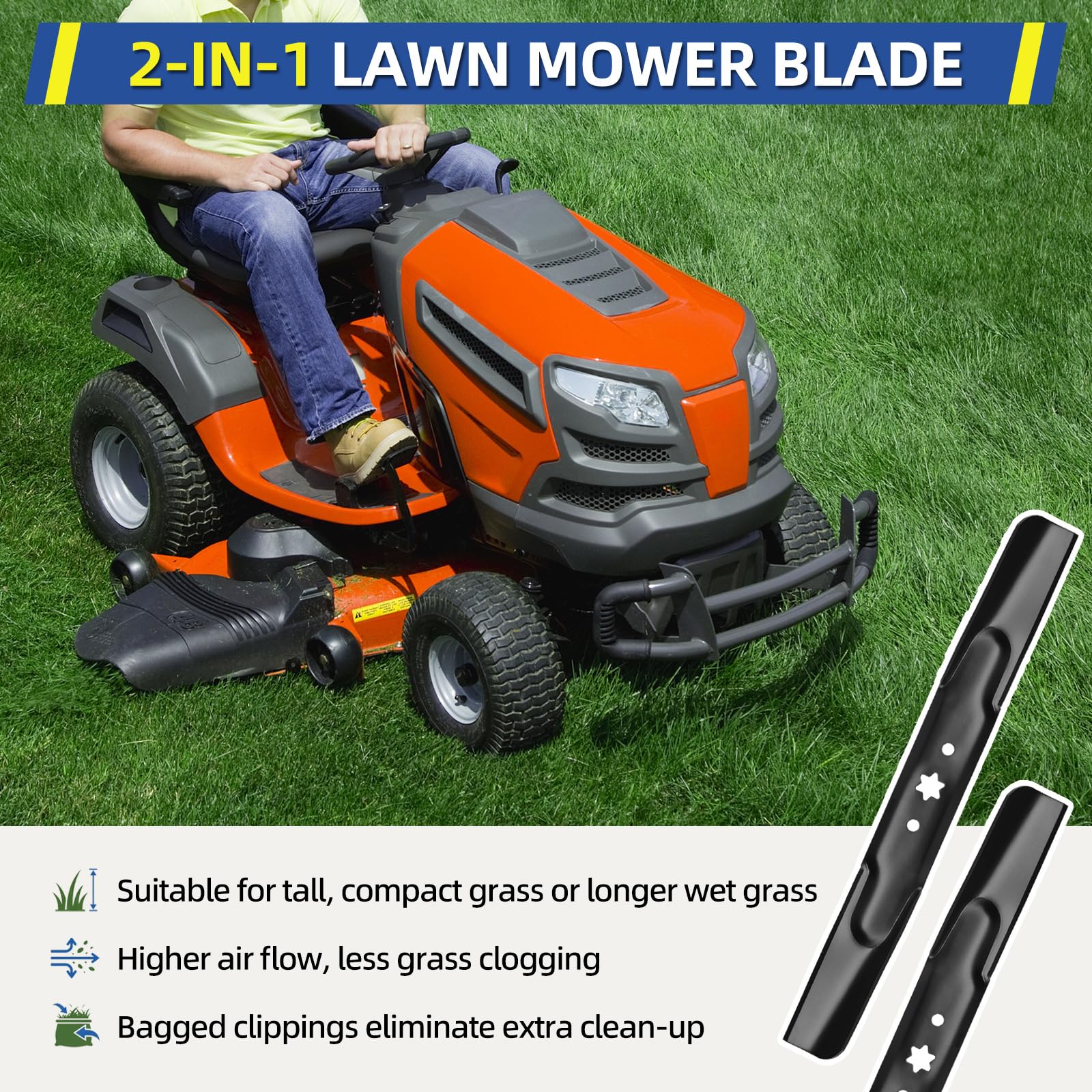 GICOOL Cub Cadet 42-inch deck blade improves mowing consistency.