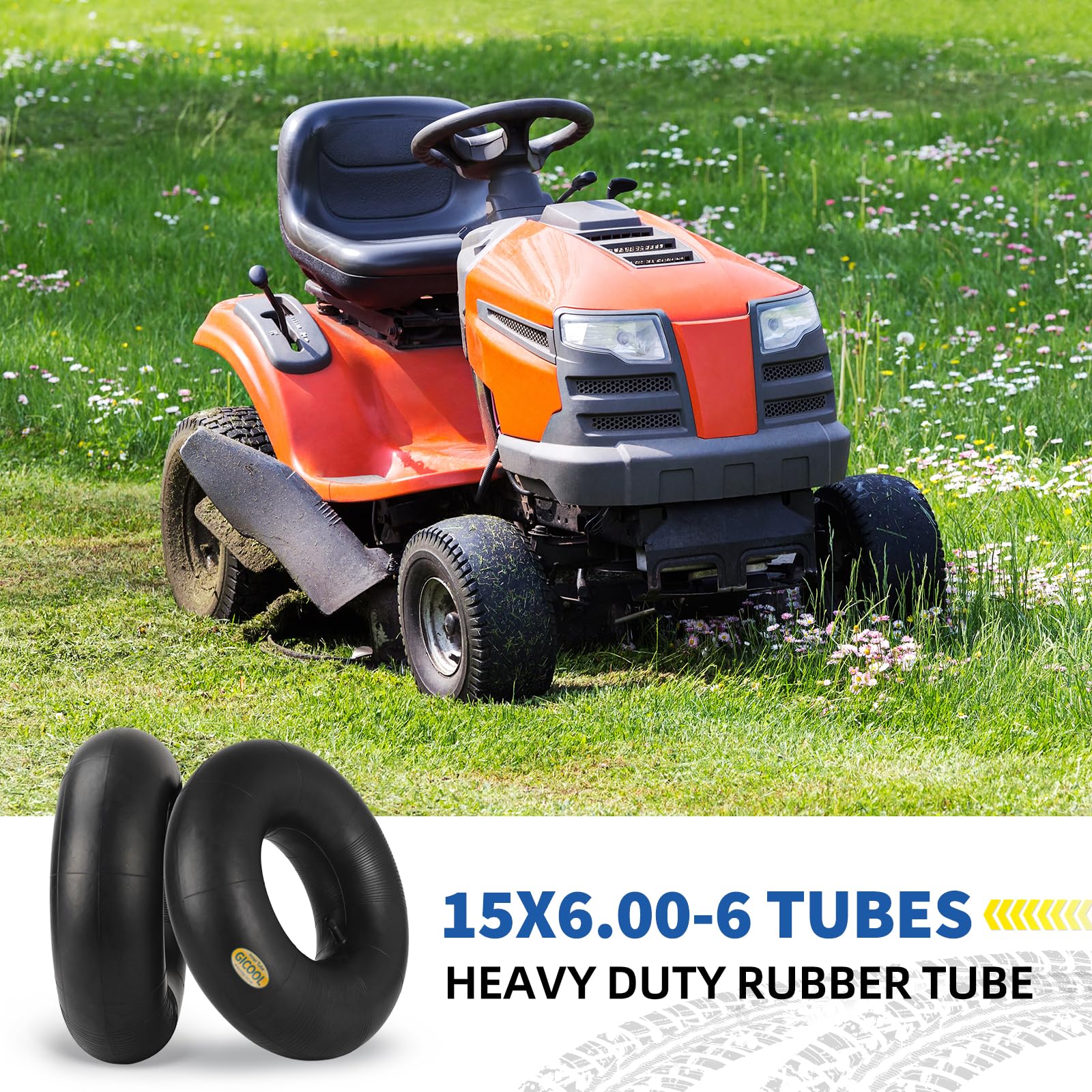 GICOOL easy installation with TR-13 stem for quick mower tube replacement.