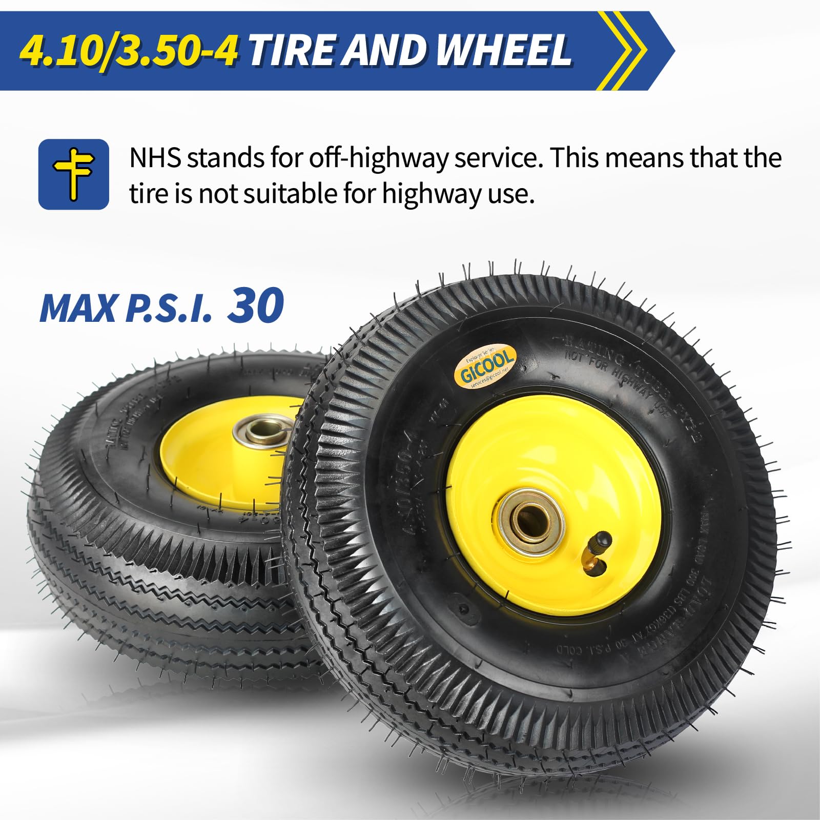 GICOOL Explorer replacement tires for hand trucks and garden wagons improve load handling.