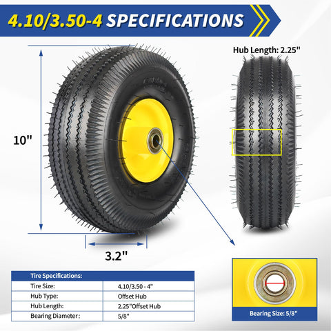GICOOL Explorer wheel with offset hub 2.25 inches for stable cart maneuverability.