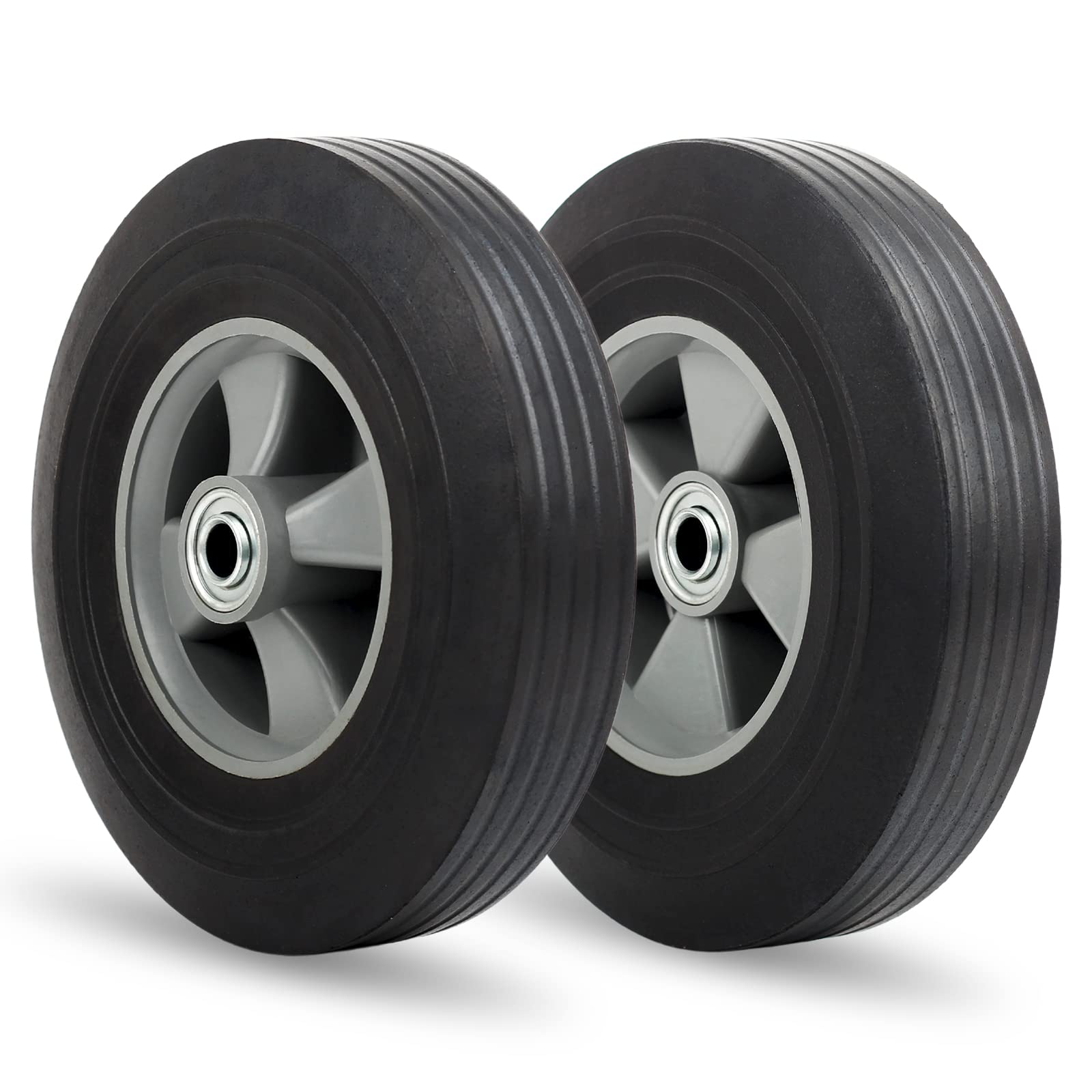GICOOL flat-free tire 10-inch side view for reliable hand truck replacement.