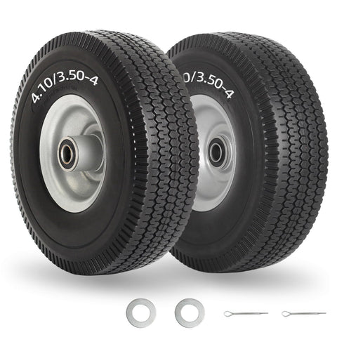 GICOOL flat-free tire with 10-inch diameter for maintenance-free cart rolling.