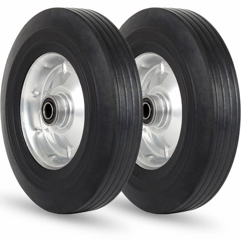 GICool flat-free tire 10x2.5 with 5/8 inch bore for maintenance-free movement.