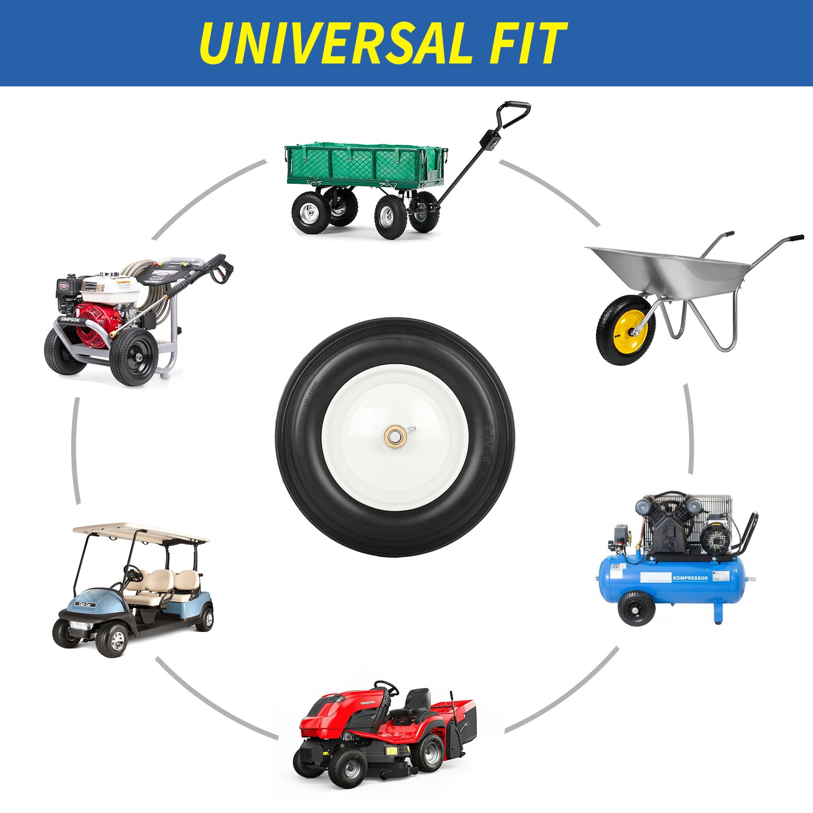 Adapter kit with spacers and bearings included with GICOOL tire