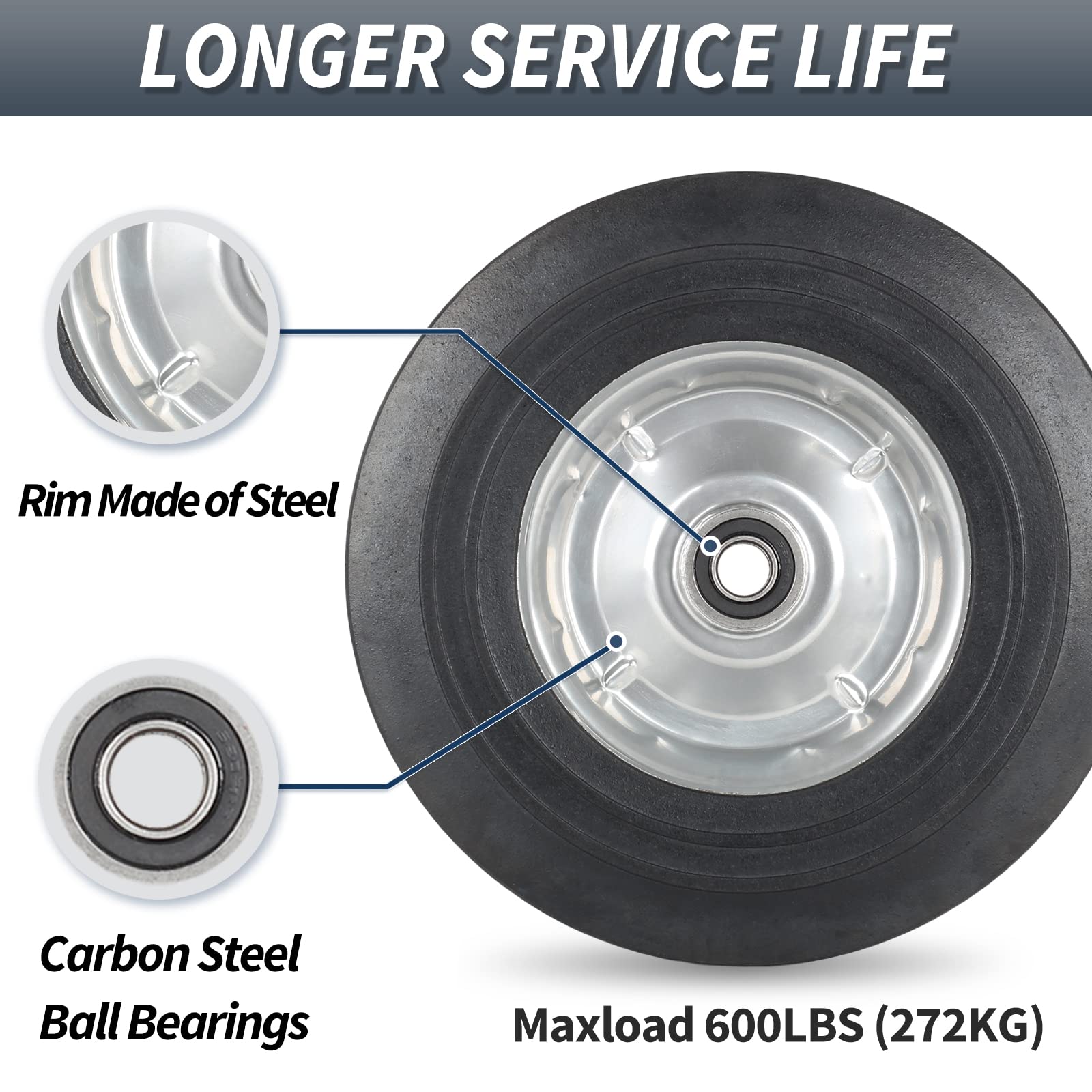 GICool garden-cart tire supports steady movement across uneven terrain with minimal maintenance.